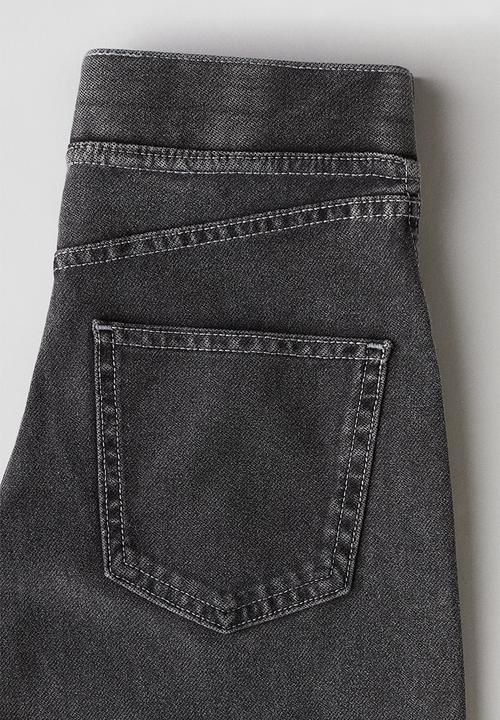 H&M - Wide denim-look trousers - dark grey 