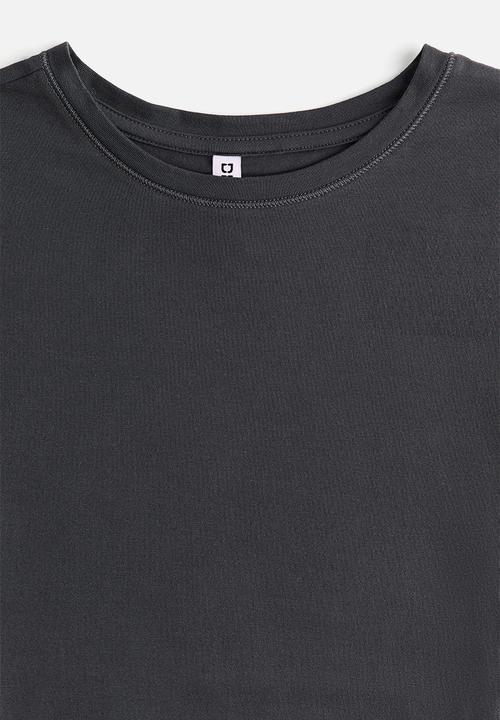 H&M - Fitted T-shirt - dark grey