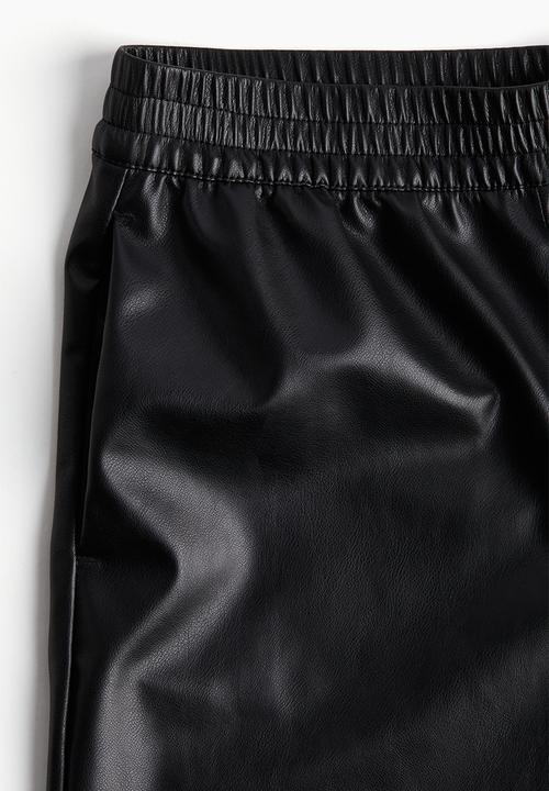 H&M - Wide coated joggers - black