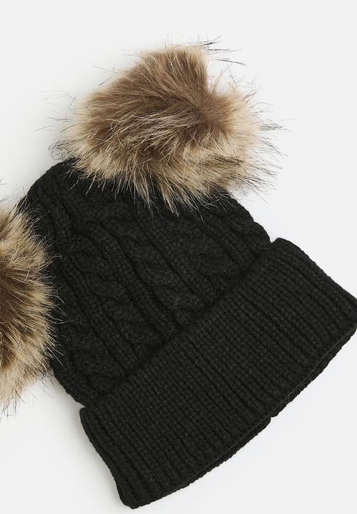 Pop Candy - Pom pom beanie - black
