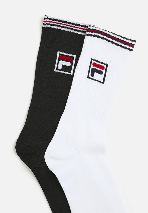 FILA - Cullen Tube Sock 2 pack - White & Black