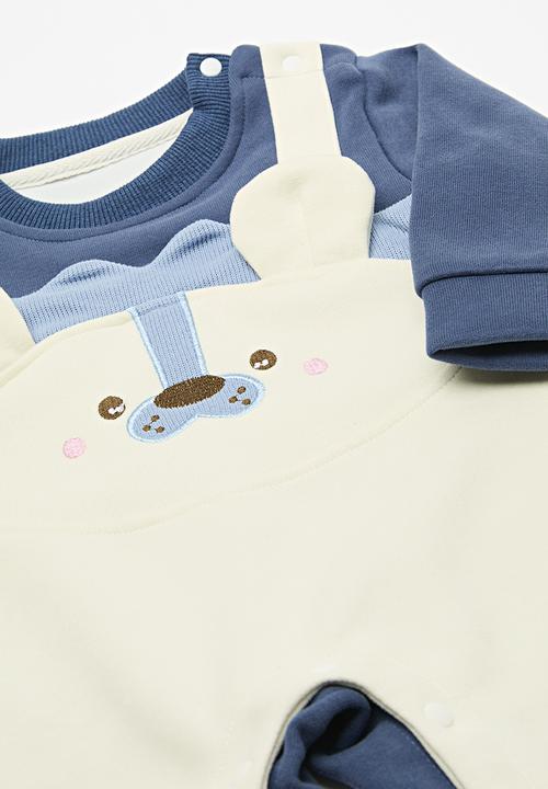 Pop Candy - Romper - ecru & blue