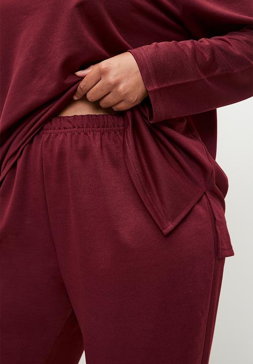 Trendyol - Pajama with slits - claret red 