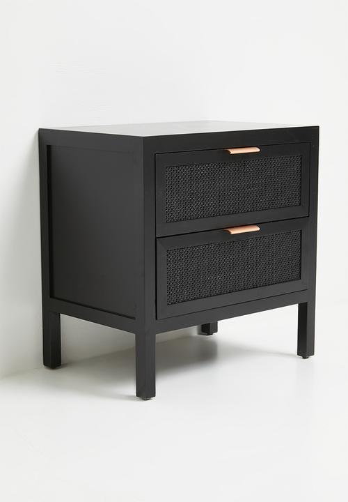 Sixth Floor - Nablus rattan bedside table - black
