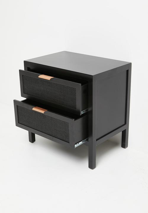 Sixth Floor - Nablus rattan bedside table - black