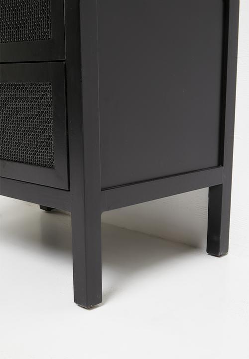 Sixth Floor - Nablus rattan bedside table - black