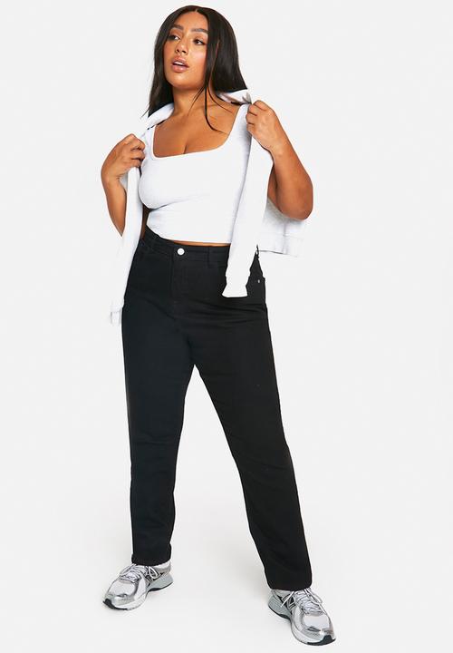 boohoo - Plus Butt Shaper High Rise Skinny Jeans - Black