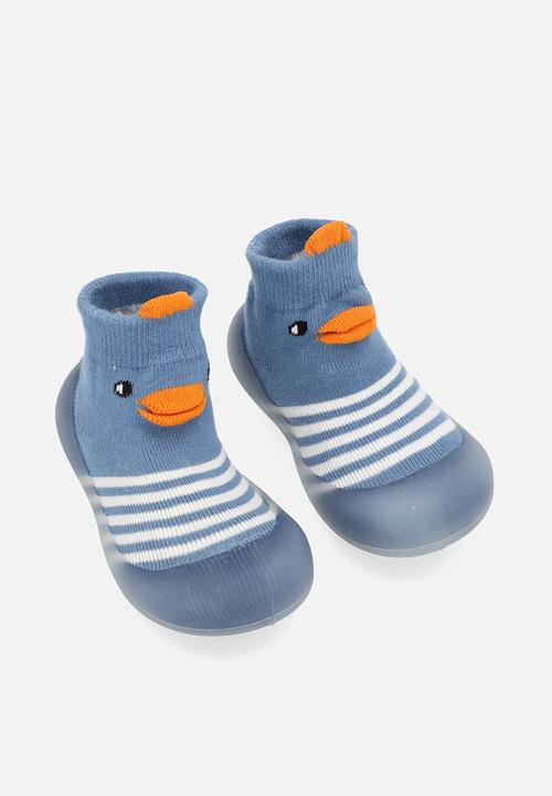 Pop Candy - Striped sock boot - blue & white