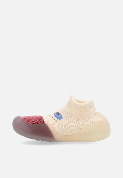Pop Candy - Sock boot - burgundy & ecru