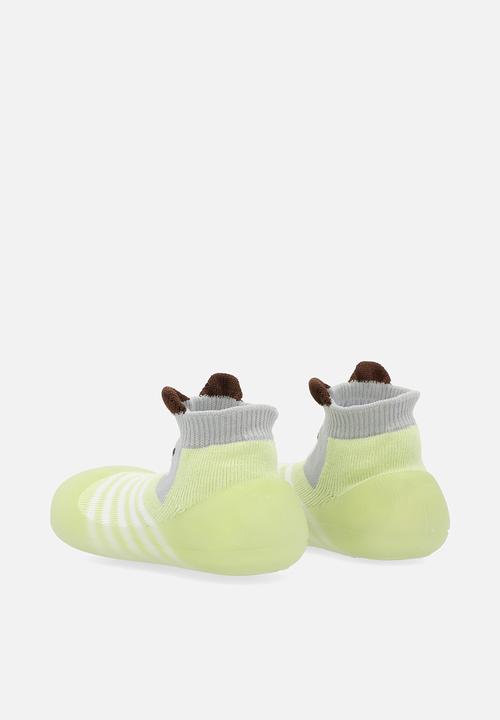 Pop Candy - Striped sock boot - light green/grey