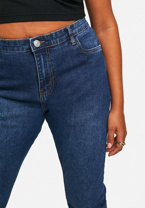 boohoo - Plus Basic Stretch Skinny Jeans - Mid Blue