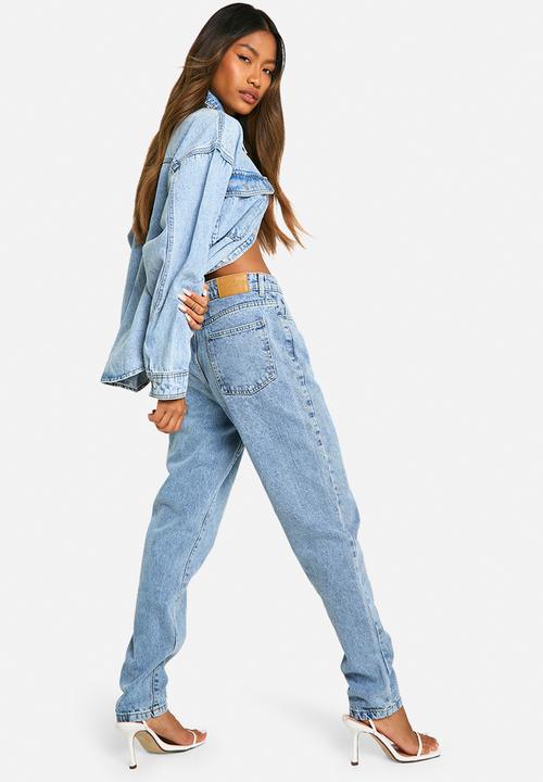 boohoo - Basics High Waisted Slim Fit Jeans - Light Blue