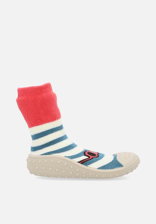 Pop Candy - Sock boot - red/teal stripes