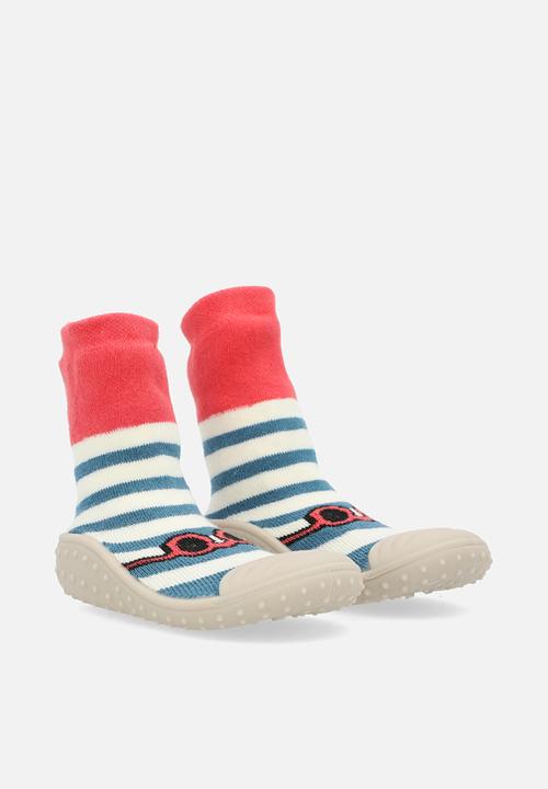 Pop Candy - Sock boot - red/teal stripes