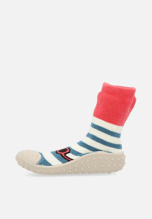 Pop Candy - Sock boot - red/teal stripes