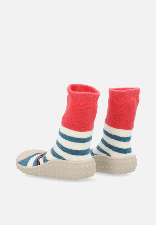 Pop Candy - Sock boot - red/teal stripes