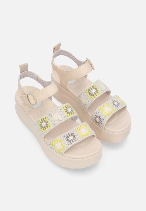 Hey Dude - Delray Buckle Cottage Crochet sandal - Egret/Lavender/Multi
