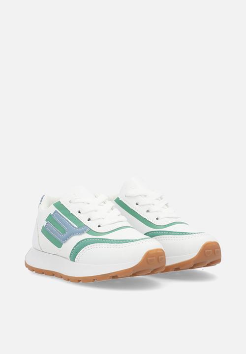 Pop Candy - Lace up sneakers - white & green