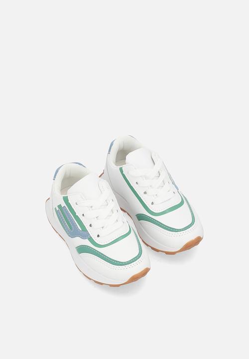 Pop Candy - Lace up sneakers - white & green