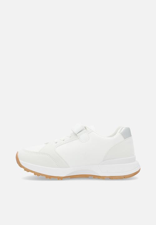Pop Candy - Lace & adjustable fastener sneakers - white/silver