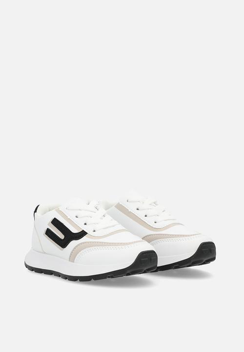 Pop Candy - Lace up sneakers - white & black