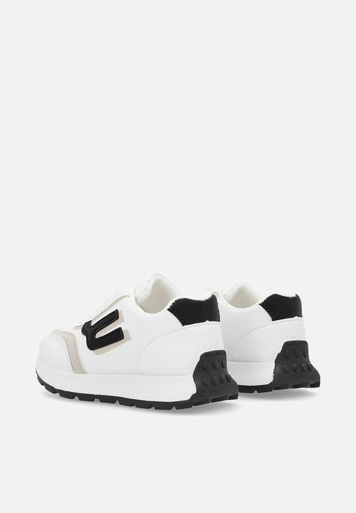 Pop Candy - Lace up sneakers - white & black