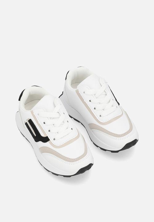 Pop Candy - Lace up sneakers - white & black