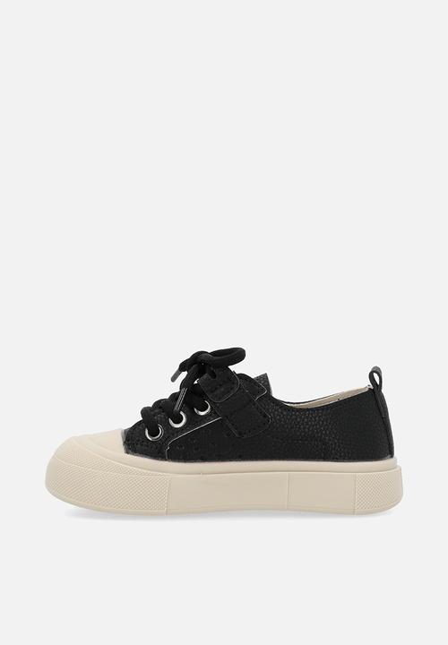Pop Candy - Lace up sneakers - black & cream