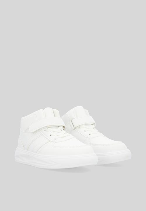 Pop Candy - Velcro & lace hi top sneakers - white