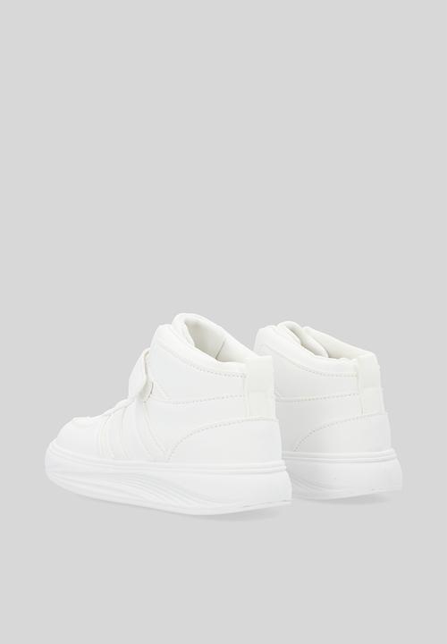 Pop Candy - Velcro & lace hi top sneakers - white