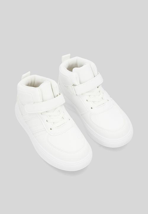 Pop Candy - Velcro & lace hi top sneakers - white
