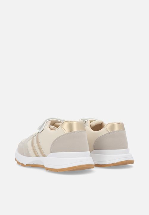 Pop Candy - Lace & adjustable fastener sneakers - beige/gold