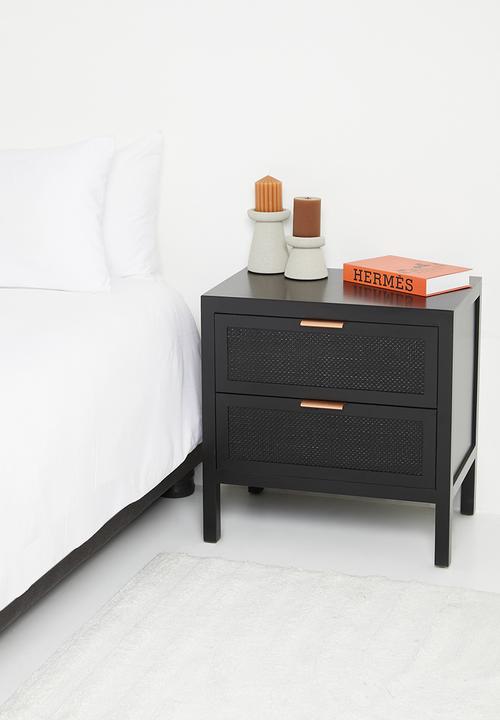 Sixth Floor - Nablus rattan bedside table - black
