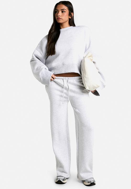 boohoo - Shoulder Pad Wide Sleeve Sweatshirt - ash grey