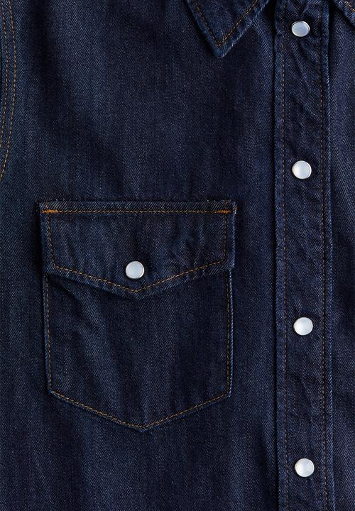 H&M - Denim shirt - dark denim blue