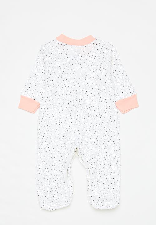 Pop Candy - 3 Pack sleepsuits - pink & white
