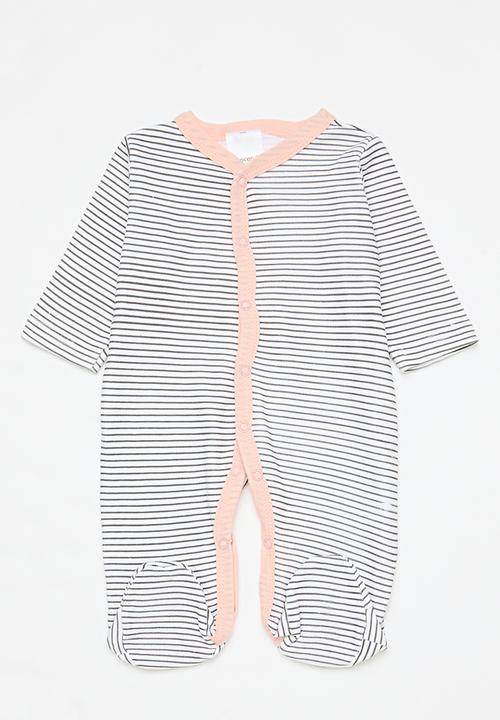 Pop Candy - 3 Pack sleepsuits - pink & white