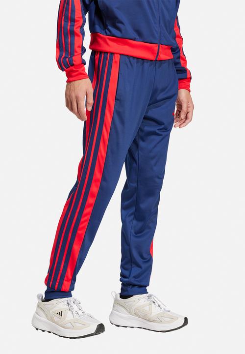 adidas Performance - 3-Stripes Tricot Regular Fit Colourblock Track Pants- Blue