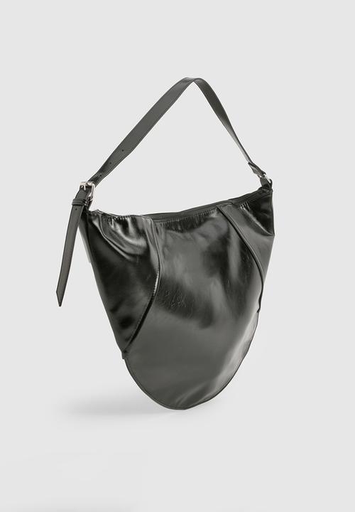 boohoo - Vinyl Oversized Round Shoulder Bag - black