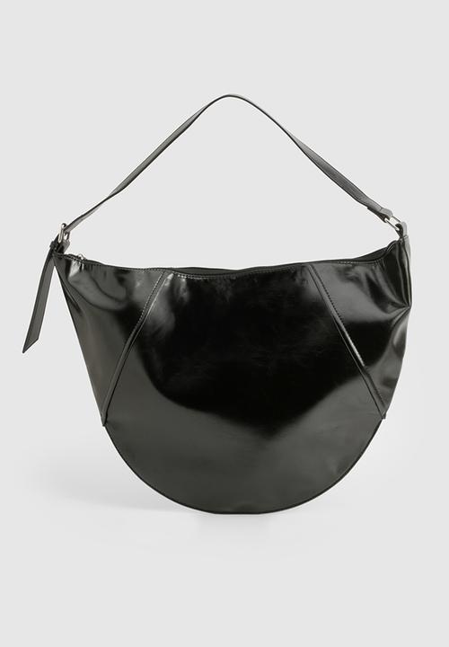 boohoo - Vinyl Oversized Round Shoulder Bag - black