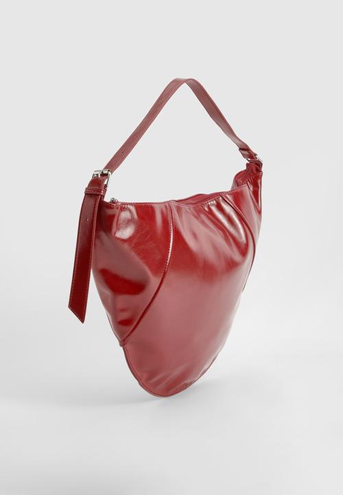 boohoo - Vinyl Oversized Round Shoulder Bag - red