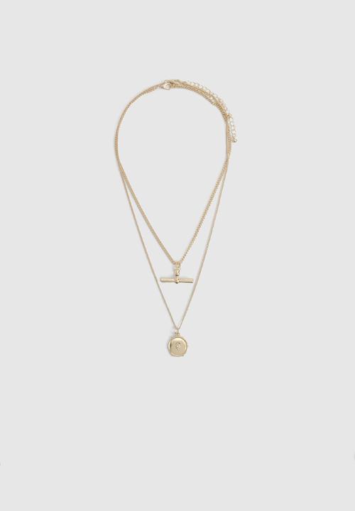boohoo - T-bar Double Layer Necklace - gold