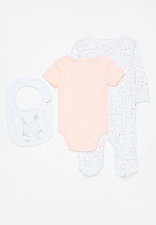 Pop Candy - 3 Piece set-pink & white
