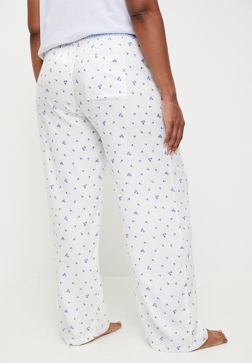 Cotton On - Plus Flannel Wide Leg Pant - Bella Rose Coconut Milk & Flossy Gingham