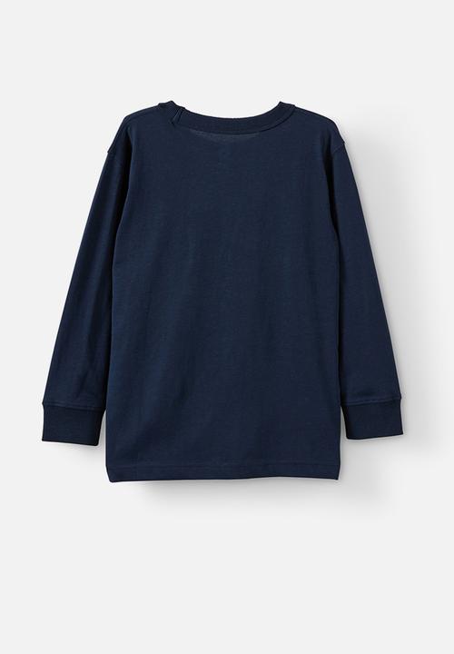Cotton On - Long sleeve jonny tee - squid ink/ dinomite