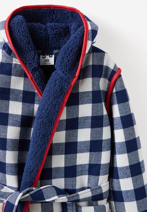 Cotton On - Hooded gown - in the navy/ gingham