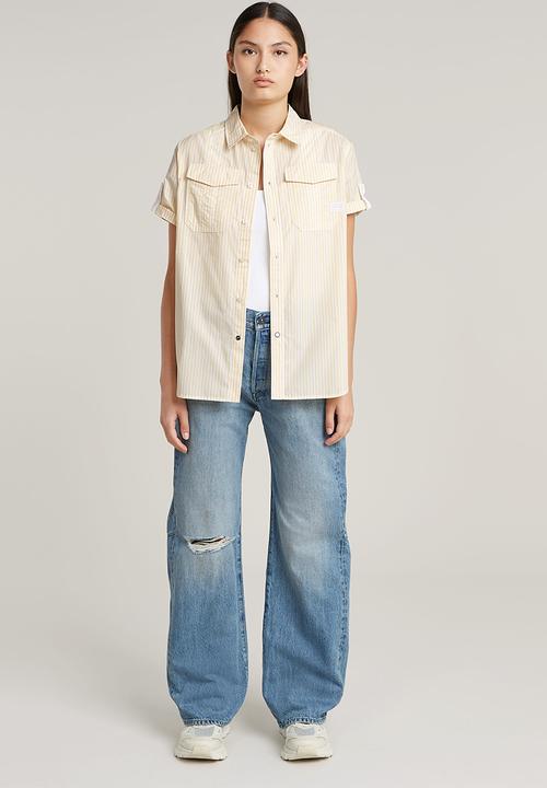 G-STAR - Bowey 3D Boyfriend Wmn - Vintage Ripped Mine Dust