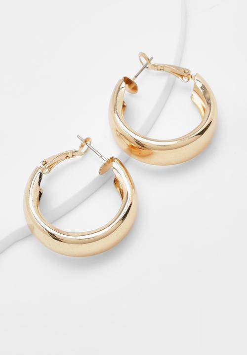 boohoo - Simple Gold Chunky Earrings - gold