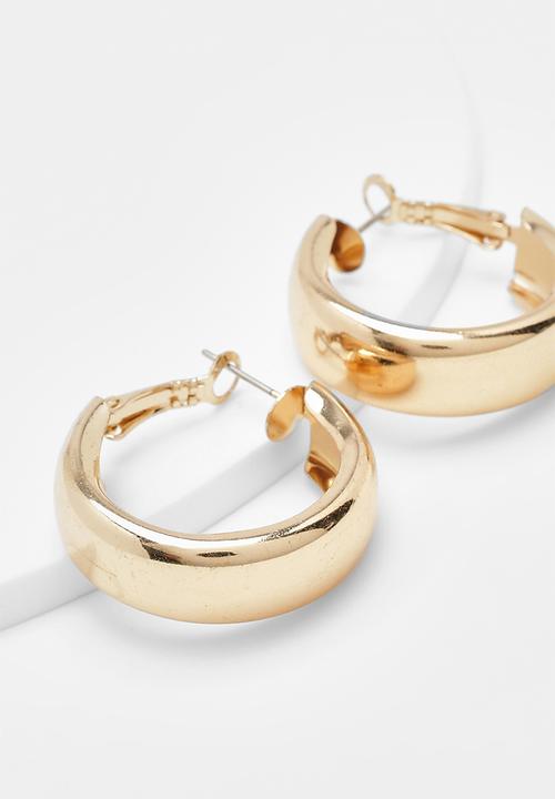 boohoo - Simple Gold Chunky Earrings - gold