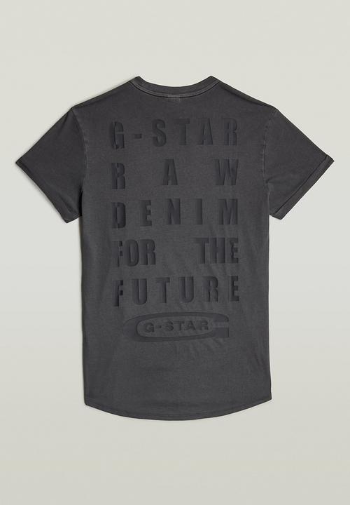 G-STAR - text back gr overdyed lash r t - black